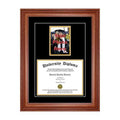 Walnut 2 inch Diploma Frame with 5x7 Photo and Double Matting F1470