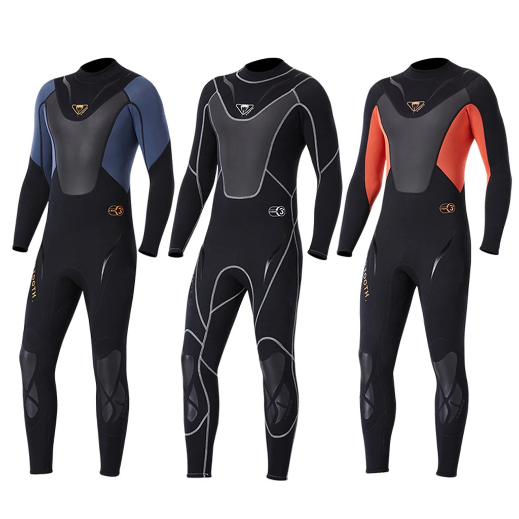 Men 3mm Neoprene Full-body Wetsuit with Back Zipper F18908