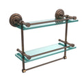 Double Glass Shelf with Towel Bar - Venetian Bronze - 16 inch G920247