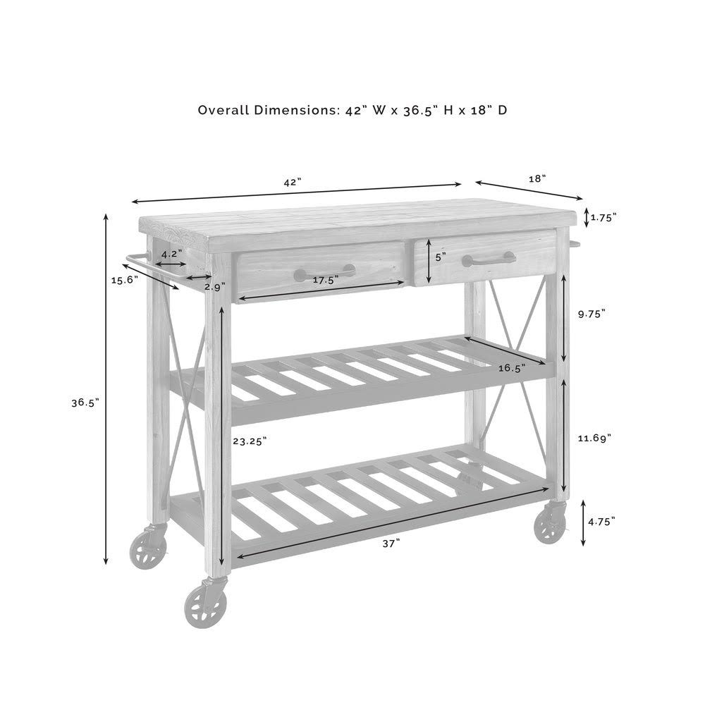 Natural Wood and Metal Kitchen Cart W90882