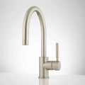 Brushed Nickel Single Hole Bathroom Faucet with Pop-Up Drain Assembly G4674