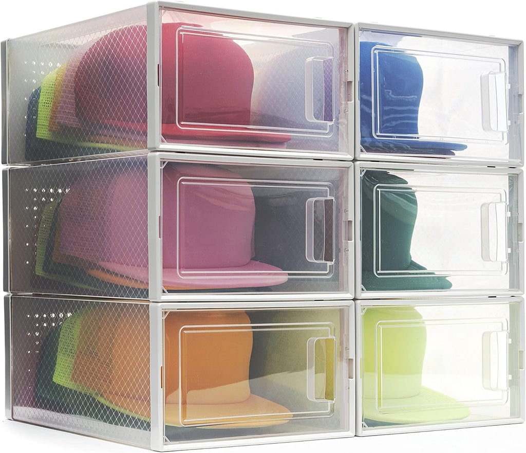 Hat Organizer Pack of 6 Transparent Hat Storage Box P72823