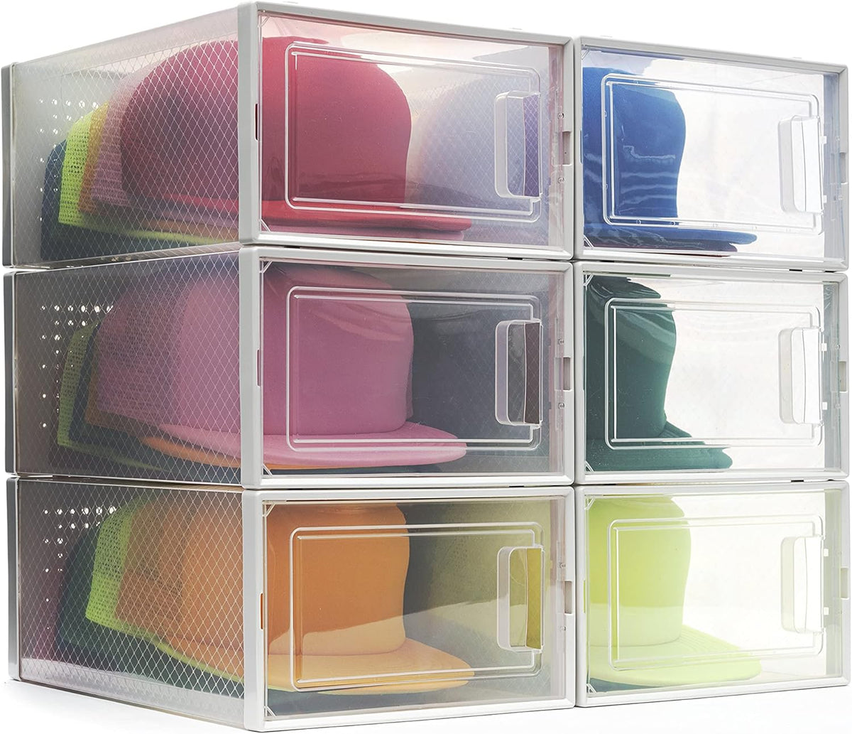 Hat Organizer Pack of 6 Transparent Hat Storage Box P72823
