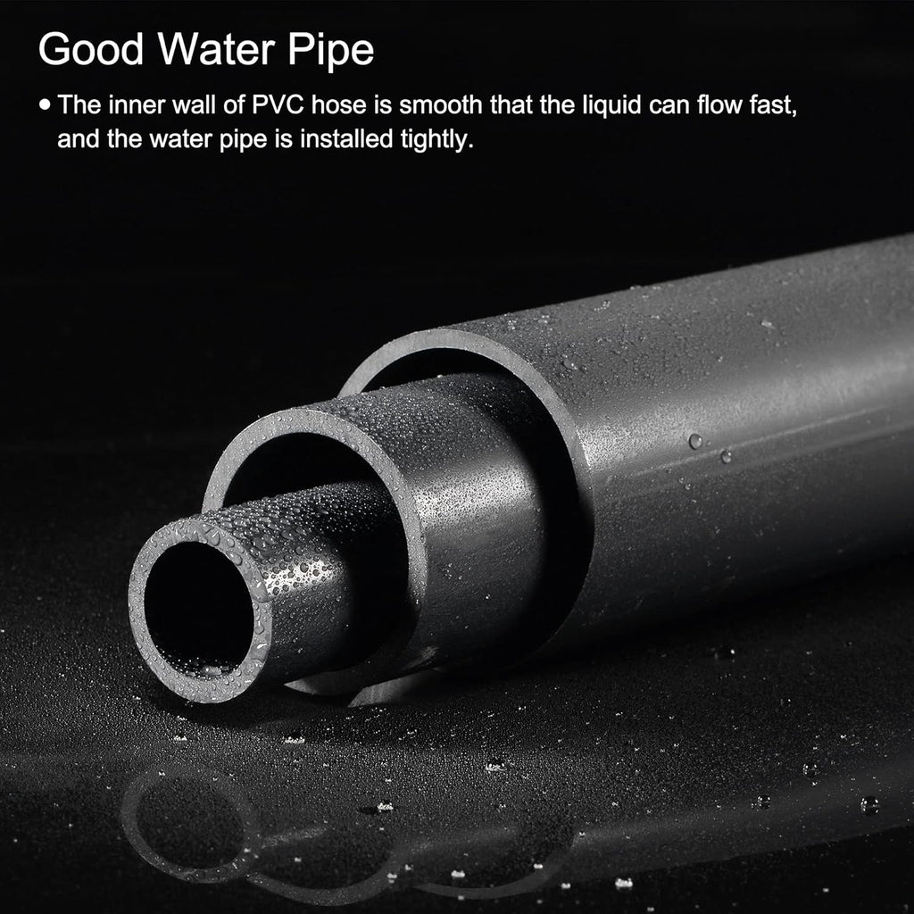 PVC Rigid Round Pipe 6 ID 13 Length Light Grey W69288