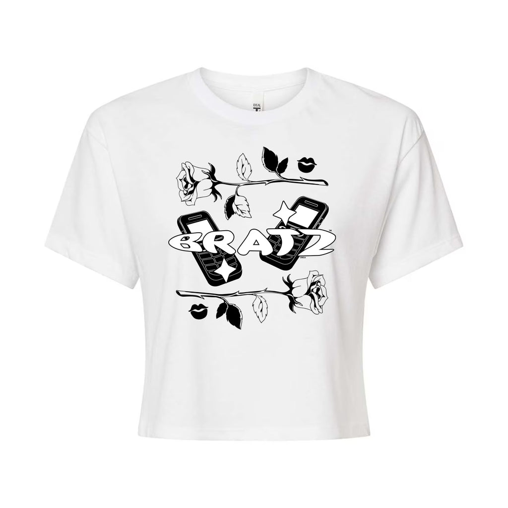 Juniors Cropped Cotton Blend T-Shirt X896