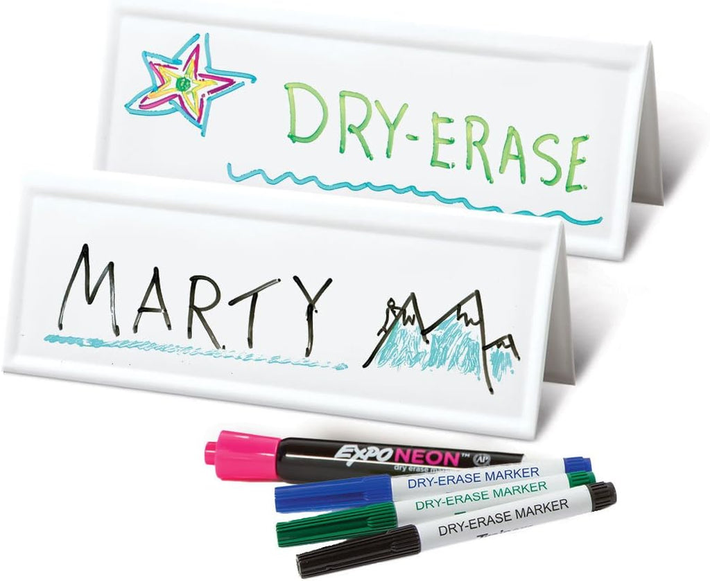 White Dry-Erase Name Tent Cards, 8.75 x 3, 10 Pack U74431