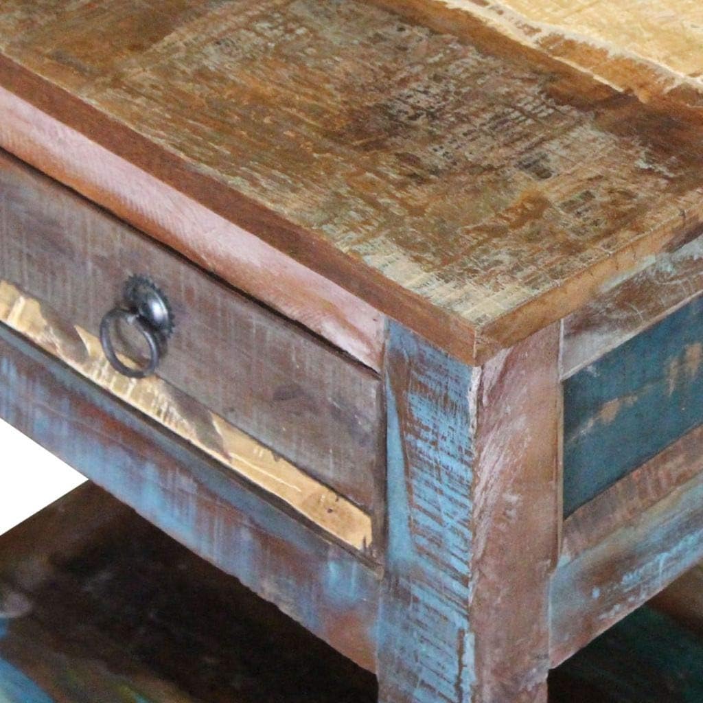 Solid Reclaimed Wood Side End Table with 1 Drawer V567700