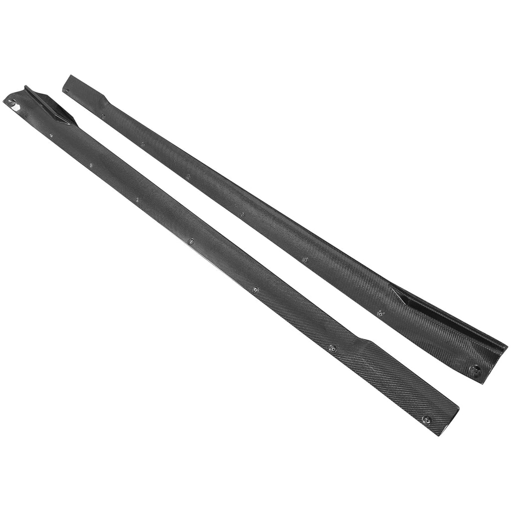 Gloss Black Carbon Fiber Side Skirt Extension Pair H9997
