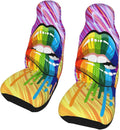Rainbow Lips Printing Front Seat Covers 2 Pcs Z93861