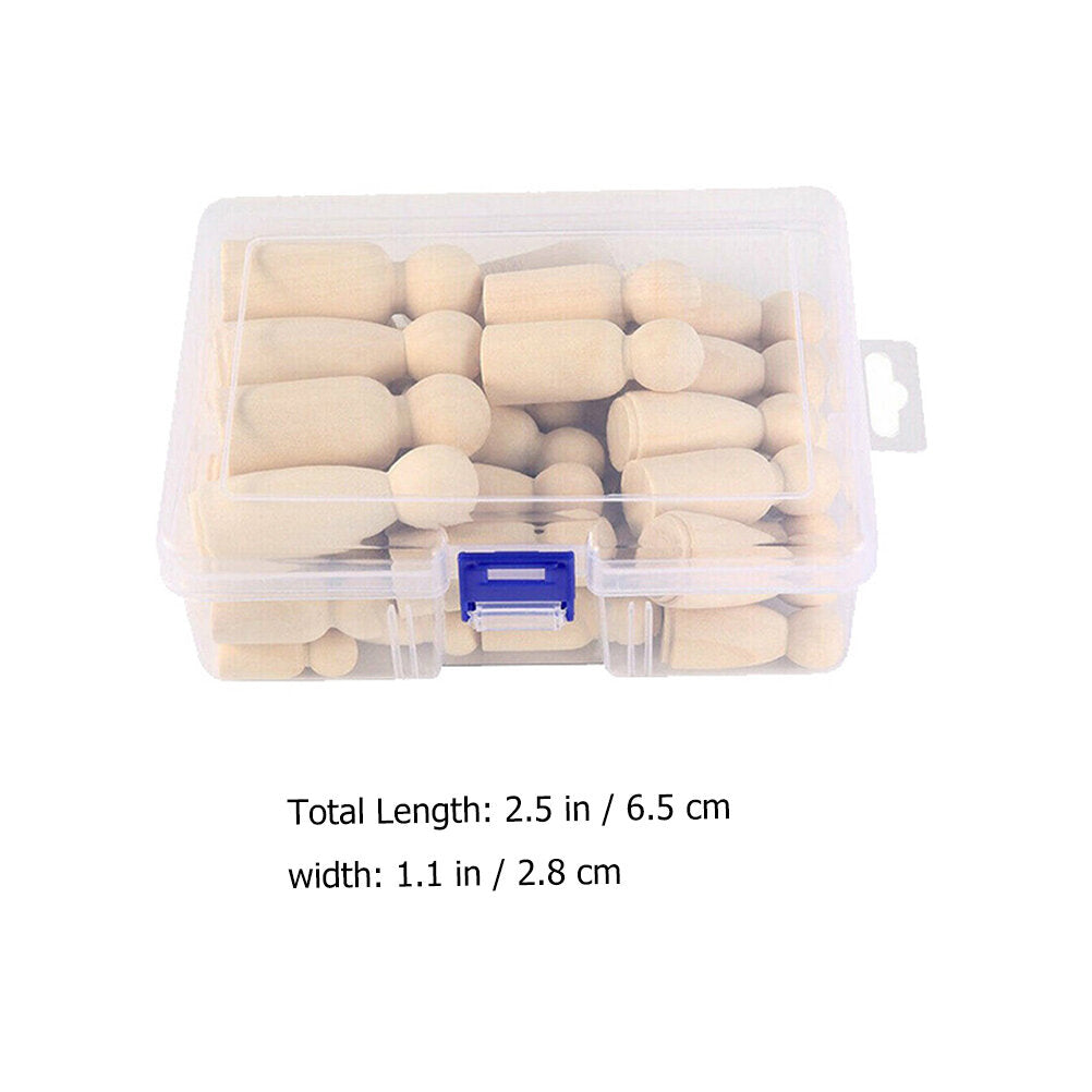 50pcs Unfinished Wood Peg Dolls (Khaki) Y50494