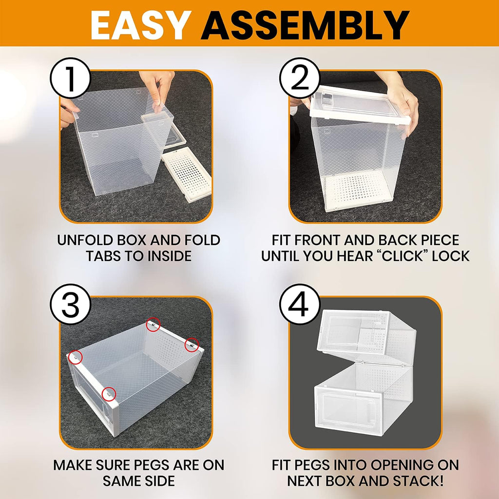 Hat Organizer Pack of 6 Transparent Hat Storage Box P72823