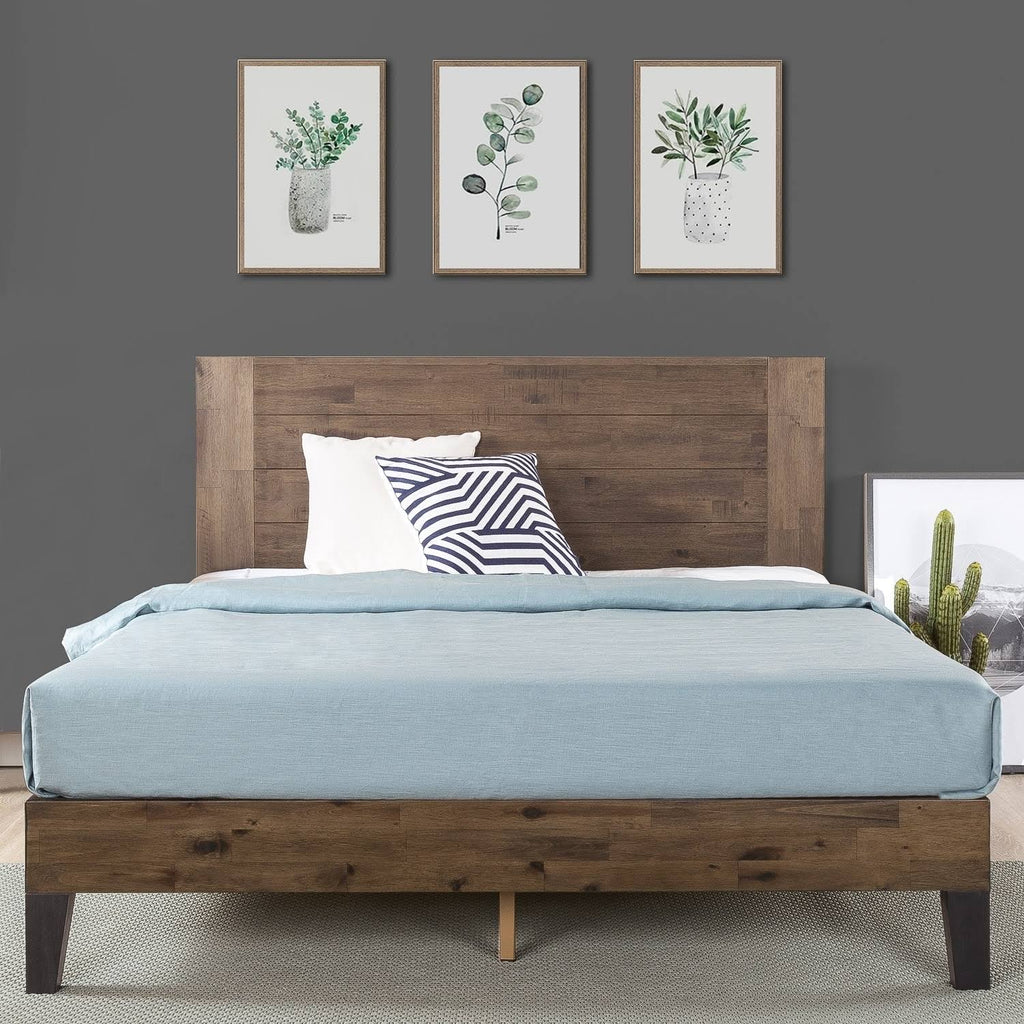 Queen Pine Wood Platform Bed F931