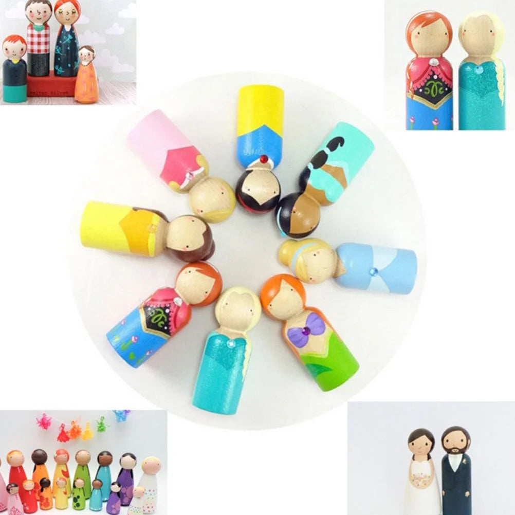 50pcs Unfinished Wood Peg Dolls (Khaki) Y50494