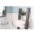 Gray Wood Ladder Bookcase, 4 Shelves O583