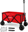 Foldable Beach and Garden Wagon Cart with Removable Wheels & Adjustable Handle B474280
