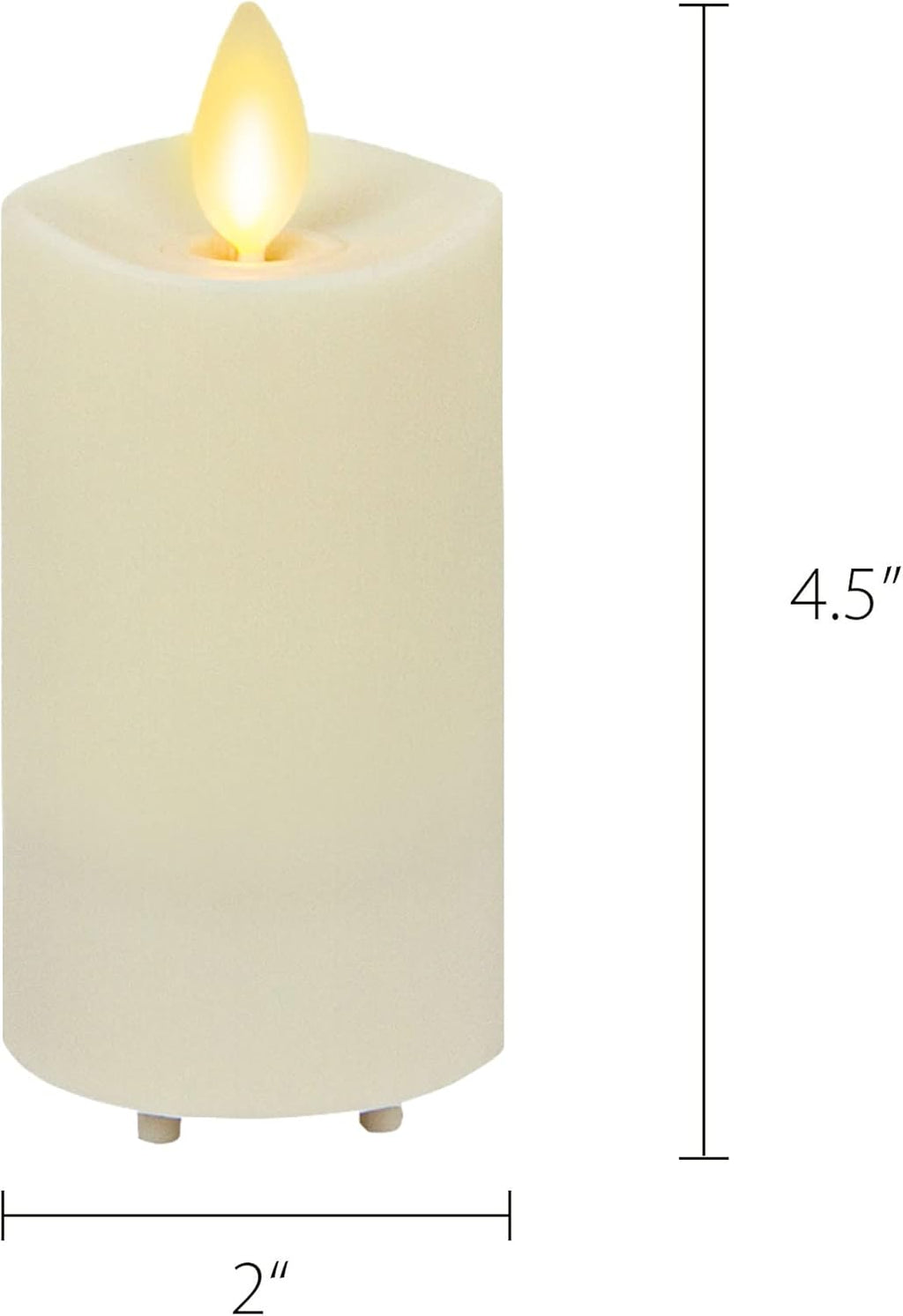 Set of 3 Flameless LED Pillar Candle with Remote Control, Ivory L159877