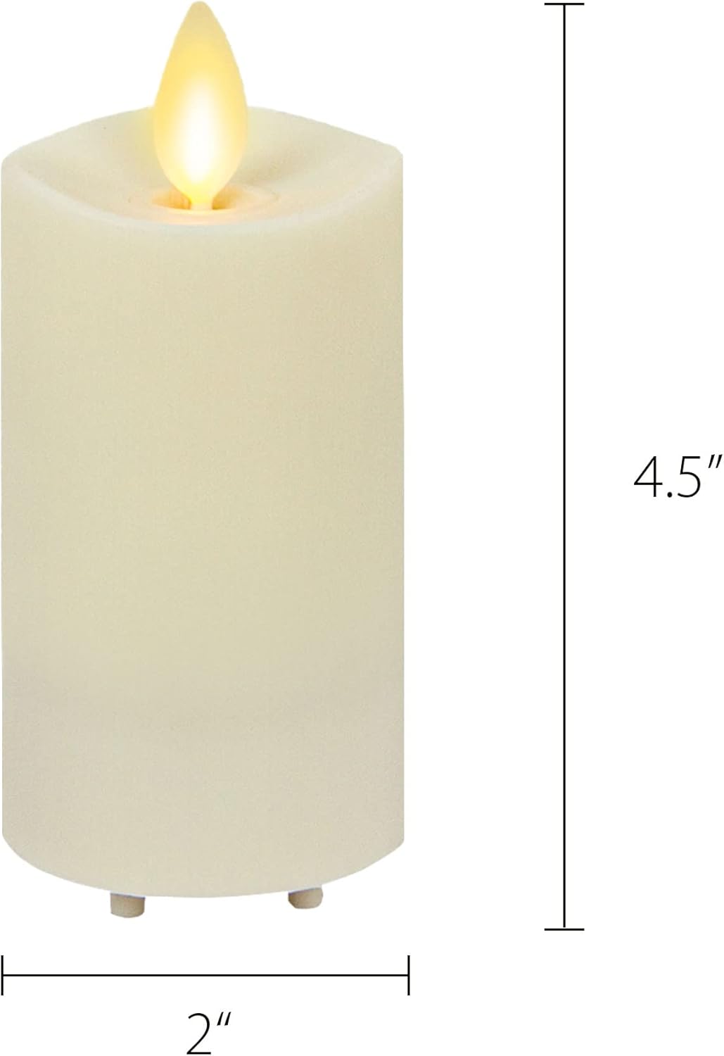 Set of 3 Flameless LED Pillar Candle with Remote Control, Ivory L159877