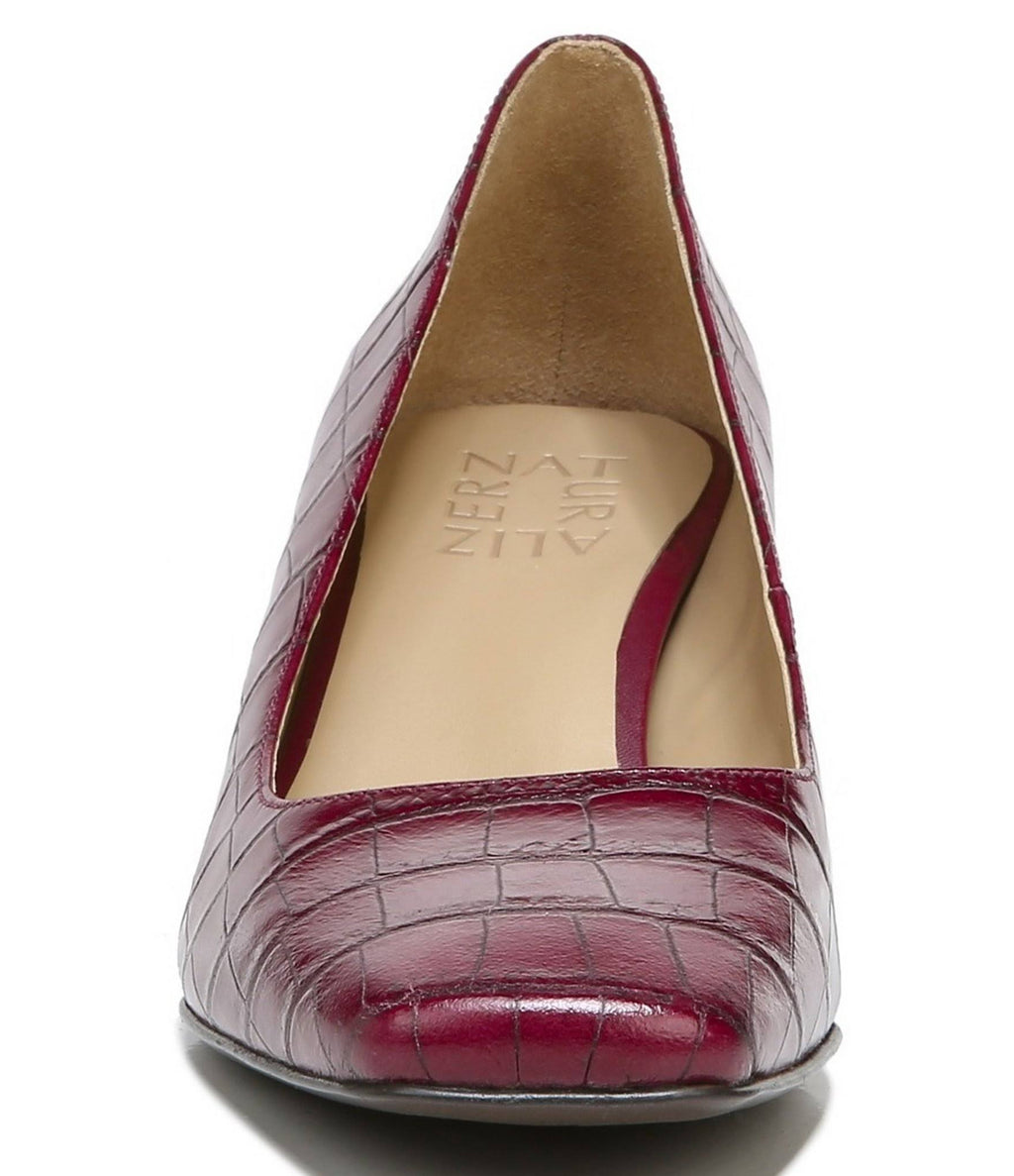 Plum Rouge Croc Leather Pumps P384