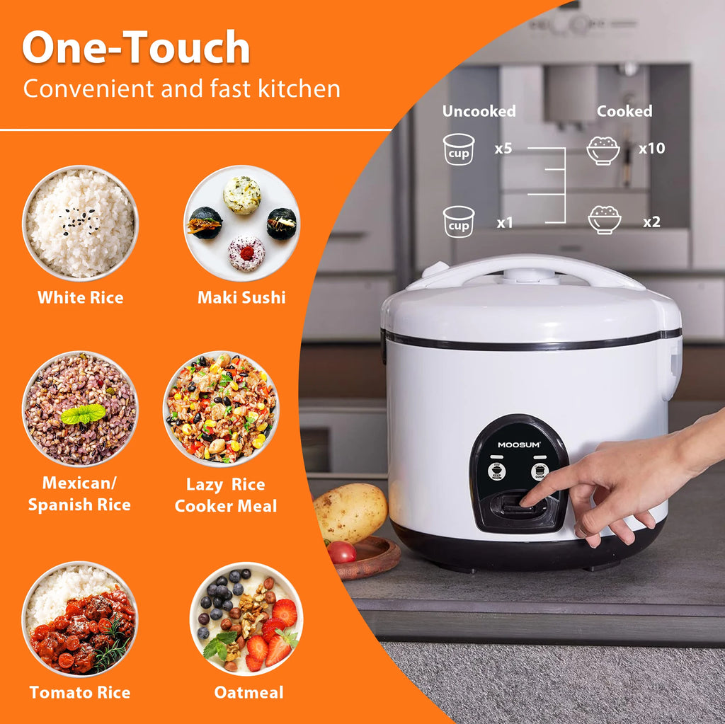 White Electric Rice Cooker with Steamer V63853