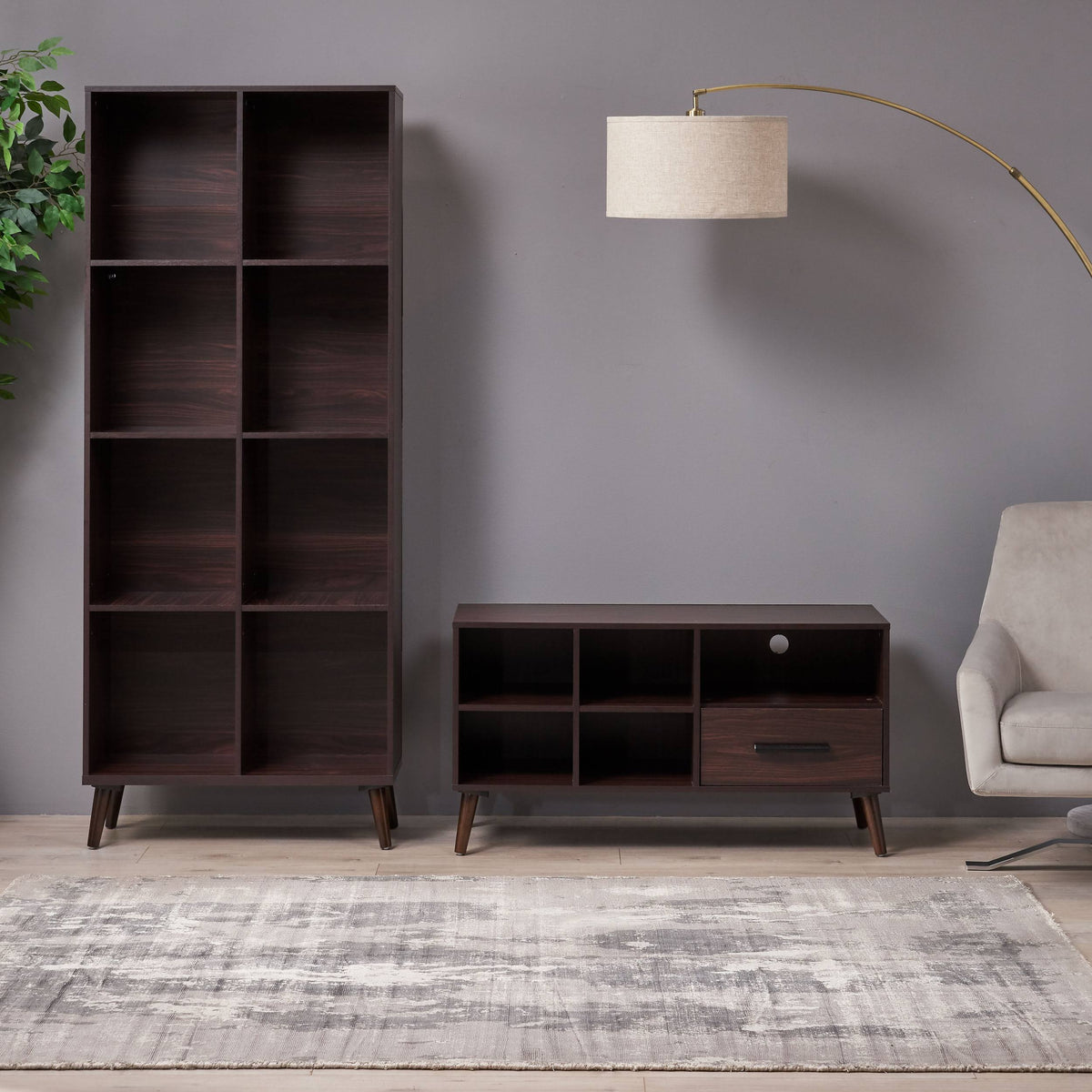 2 Piece TV Stand and Bookcase Set T713