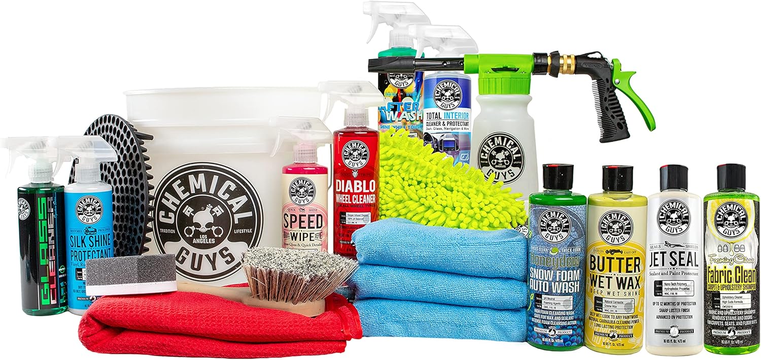 16-Piece Car Wash Kit with Foam Cannon and Bucket K347