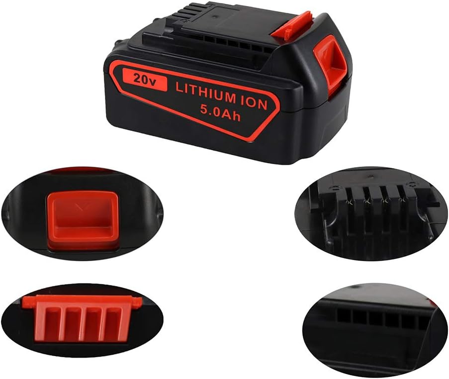20V 5.0Ah Replacement Battery and Charger Pack of 2 P72681