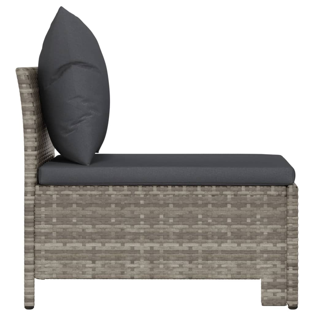 Gray Poly Rattan Patio Sofa with Cushion H147036
