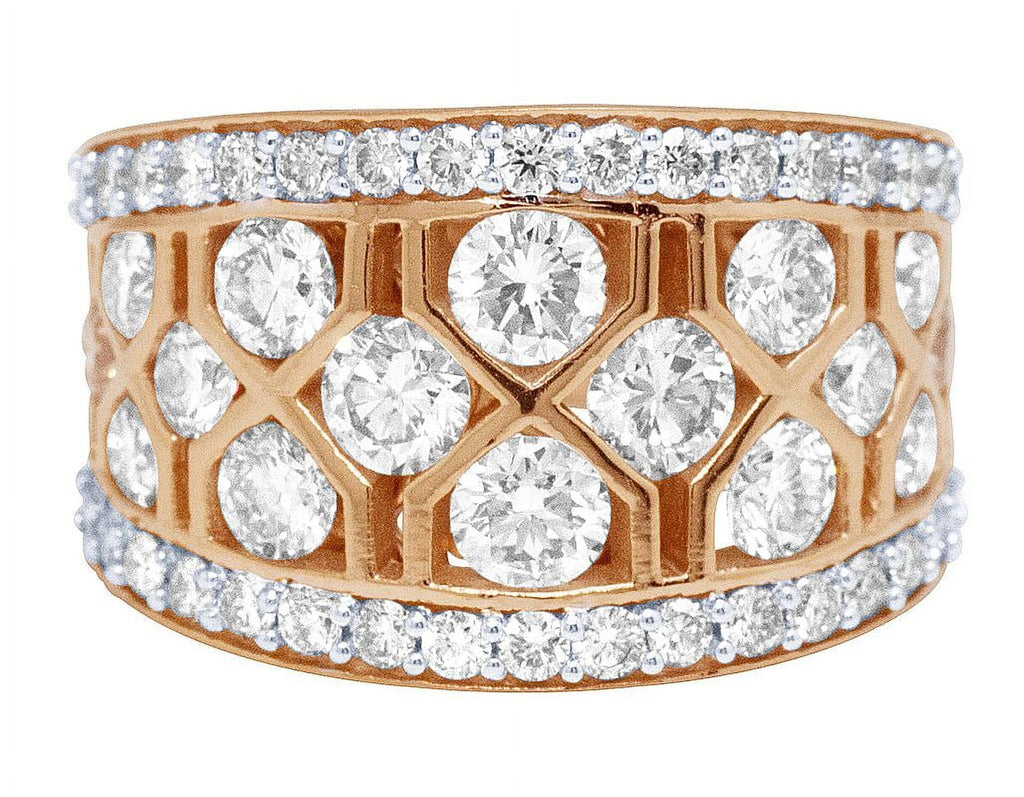Geometric Mesh Diamond Band Ring Q865033
