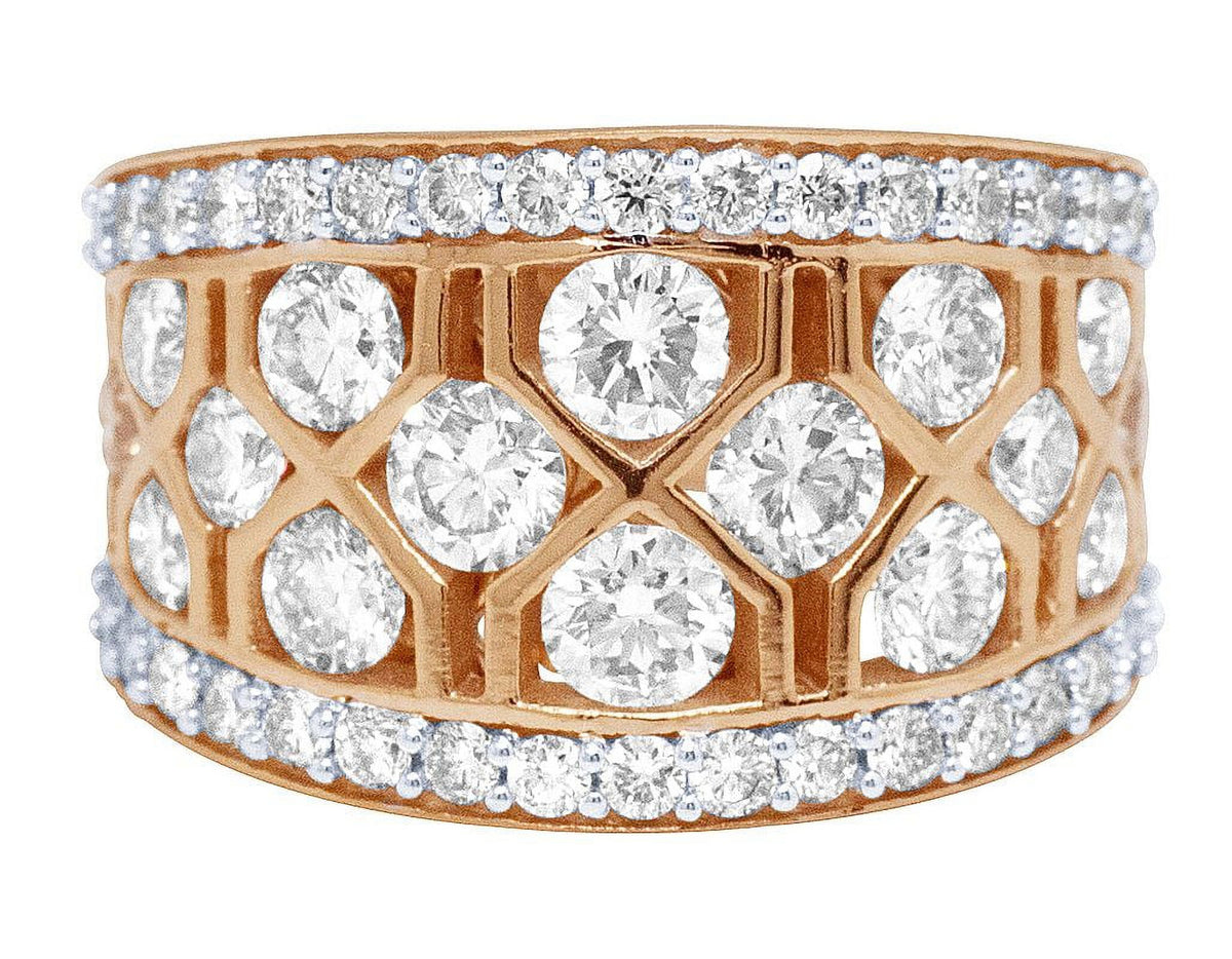 Geometric Mesh Diamond Band Ring Q865033
