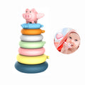 7 Pcs Stacking Circle Toy with Soft Building Rings Stacker B6974
