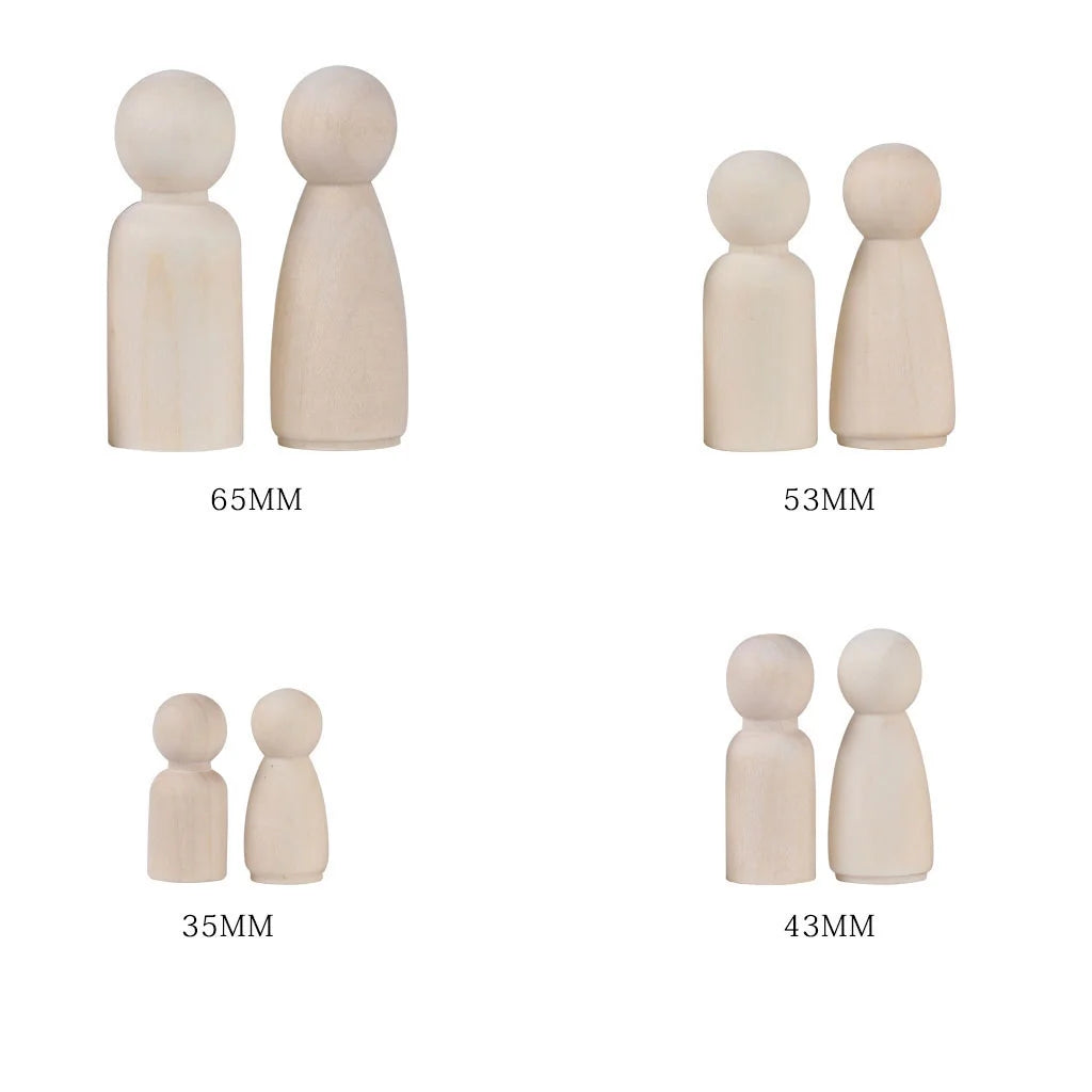 8 Wood Peg Dolls Wooden Figure Toy P142