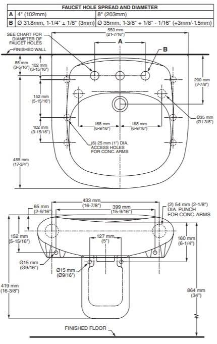 White Bathroom Sink V61221