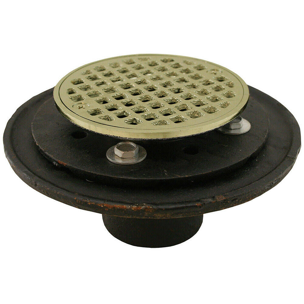 Polished Brass Cast Round Shower/Floor Drain with Pan Y9090