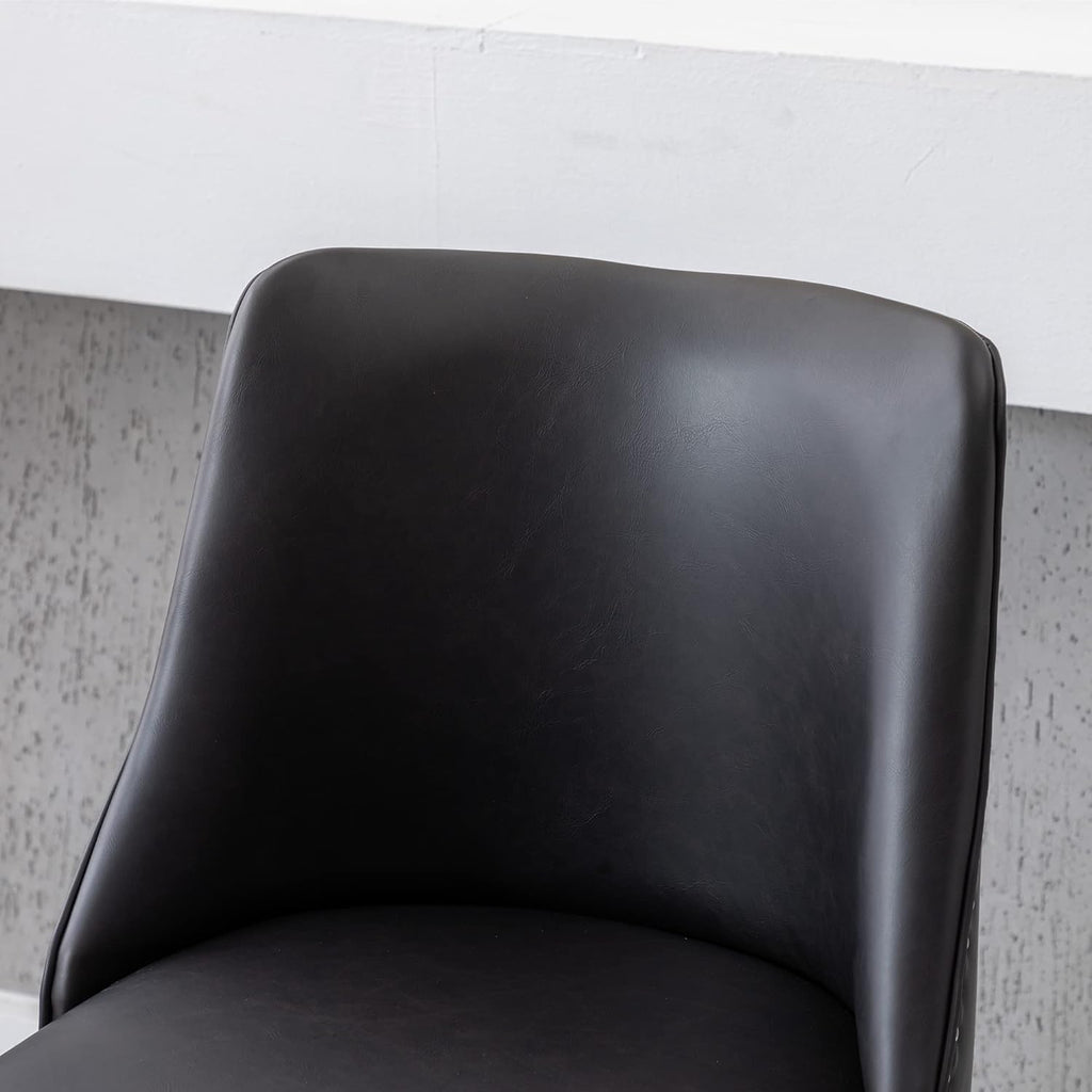 27 inch PU Leather Swivel Barstools with Wood Legs Q264365