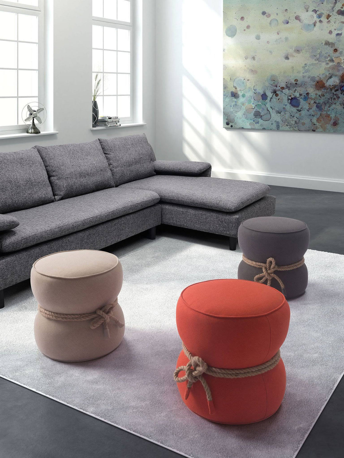 Orange Ottoman V5617