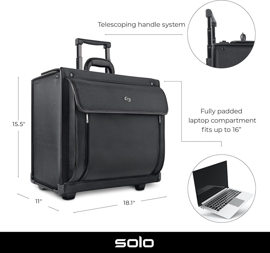 Black 16 Inch Laptop Rolling Catalog Case A5210