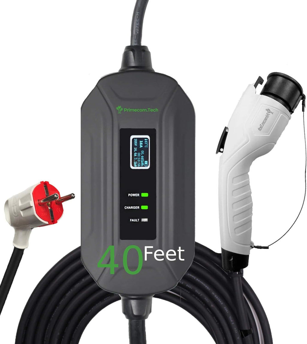 Portable Level 2 Electric Vehicle Charger, 16Amp, 35 Feet P557