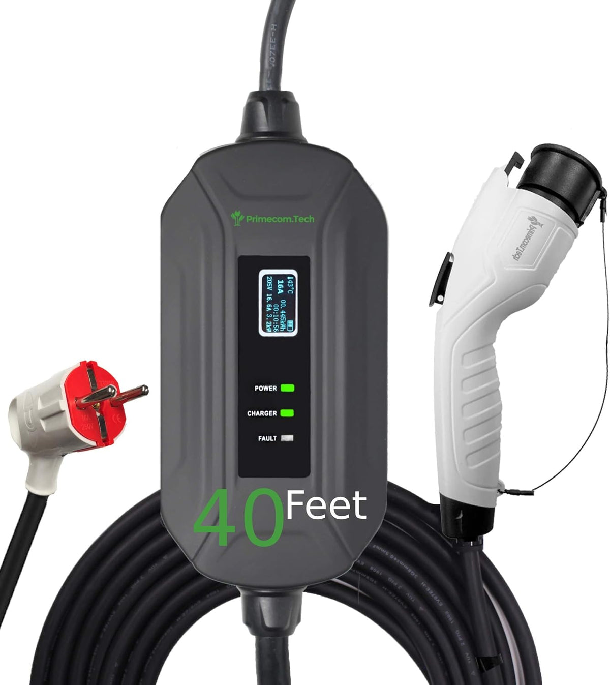 Portable Level 2 Electric Vehicle Charger, 16Amp, 35 Feet P557