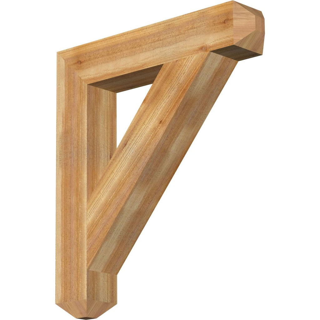 6x22W x 34x22D x 38x22H Traditional Craftsman Rough Sawn Bracket, Western Red Cedar R38728