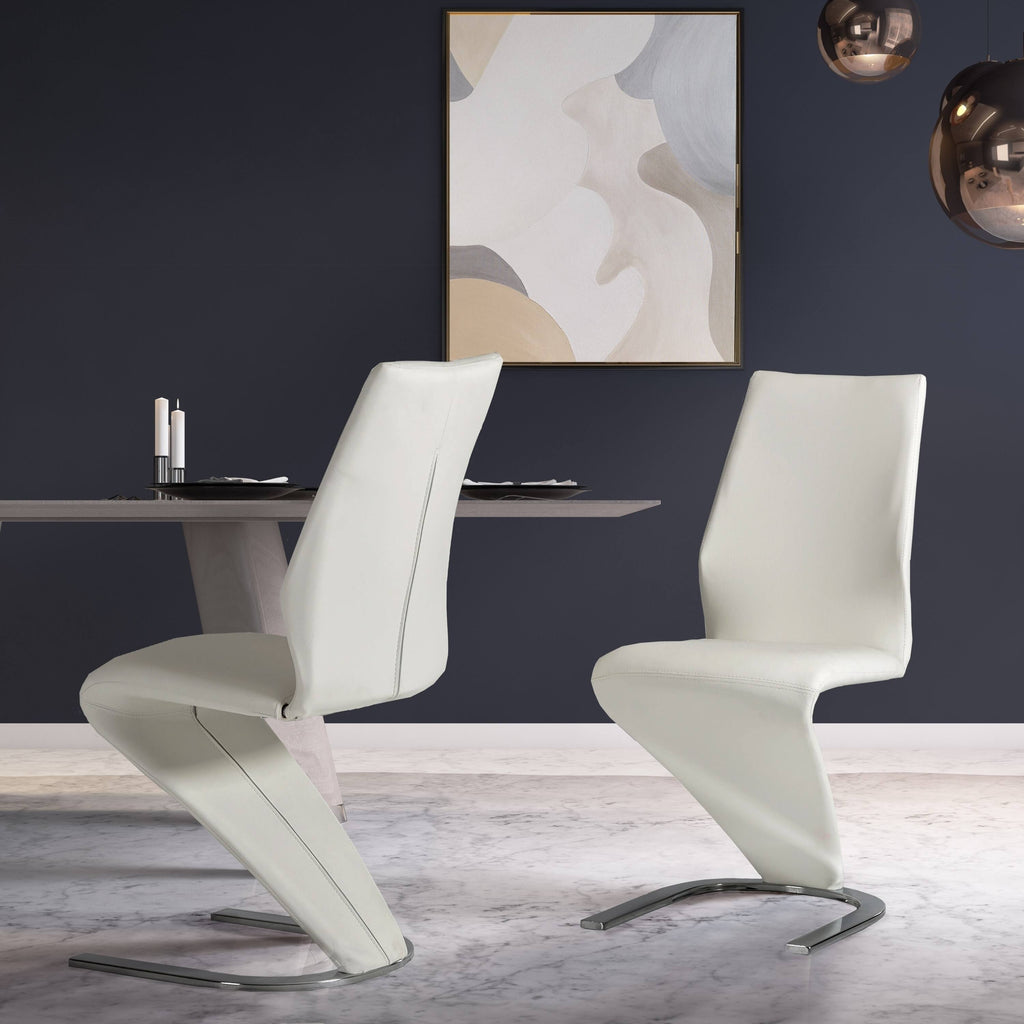 White Leatherette Dining Chair (Set of 2) A1993