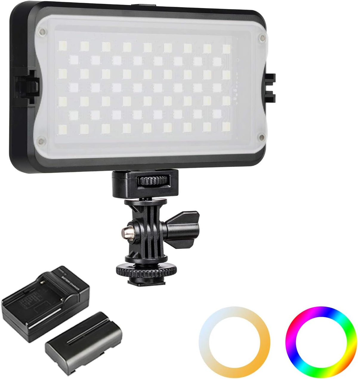 2 Packs RGB LED Camera Video Light Kit with Tripod B73355