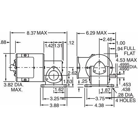 AC Gearmotor, 86 RPM, TENV, 115VAC U6080