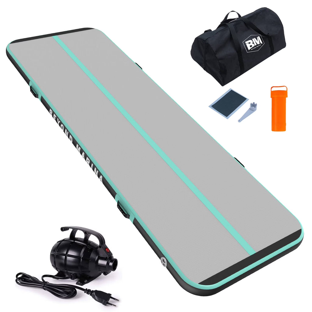 C-Green 13ft 4in Inflatable Air Tumble Track Gymnastics Tumbling Mat with Electric Air Pump H677