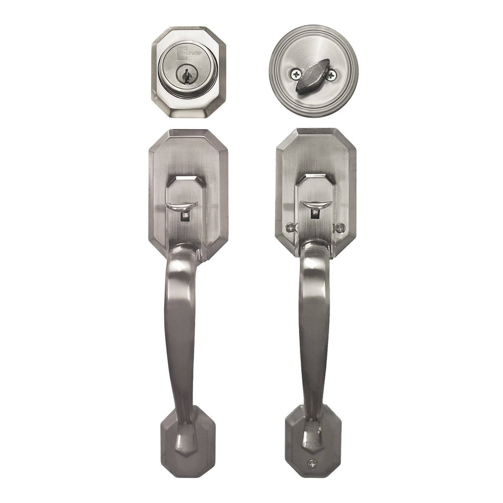 Satin Nickel Entry Handle Set Door Lock B78457