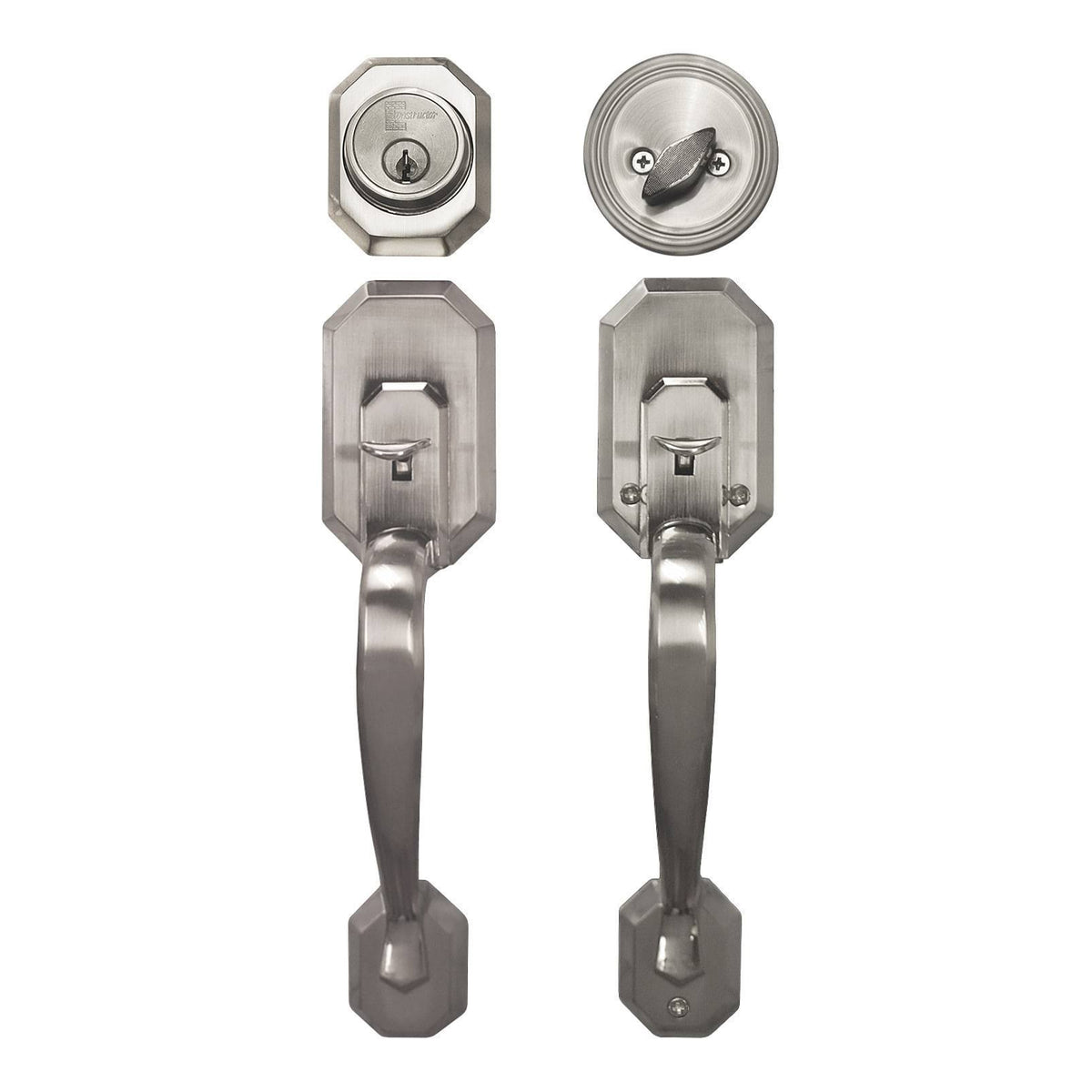 Satin Nickel Entry Handle Set Door Lock B78457