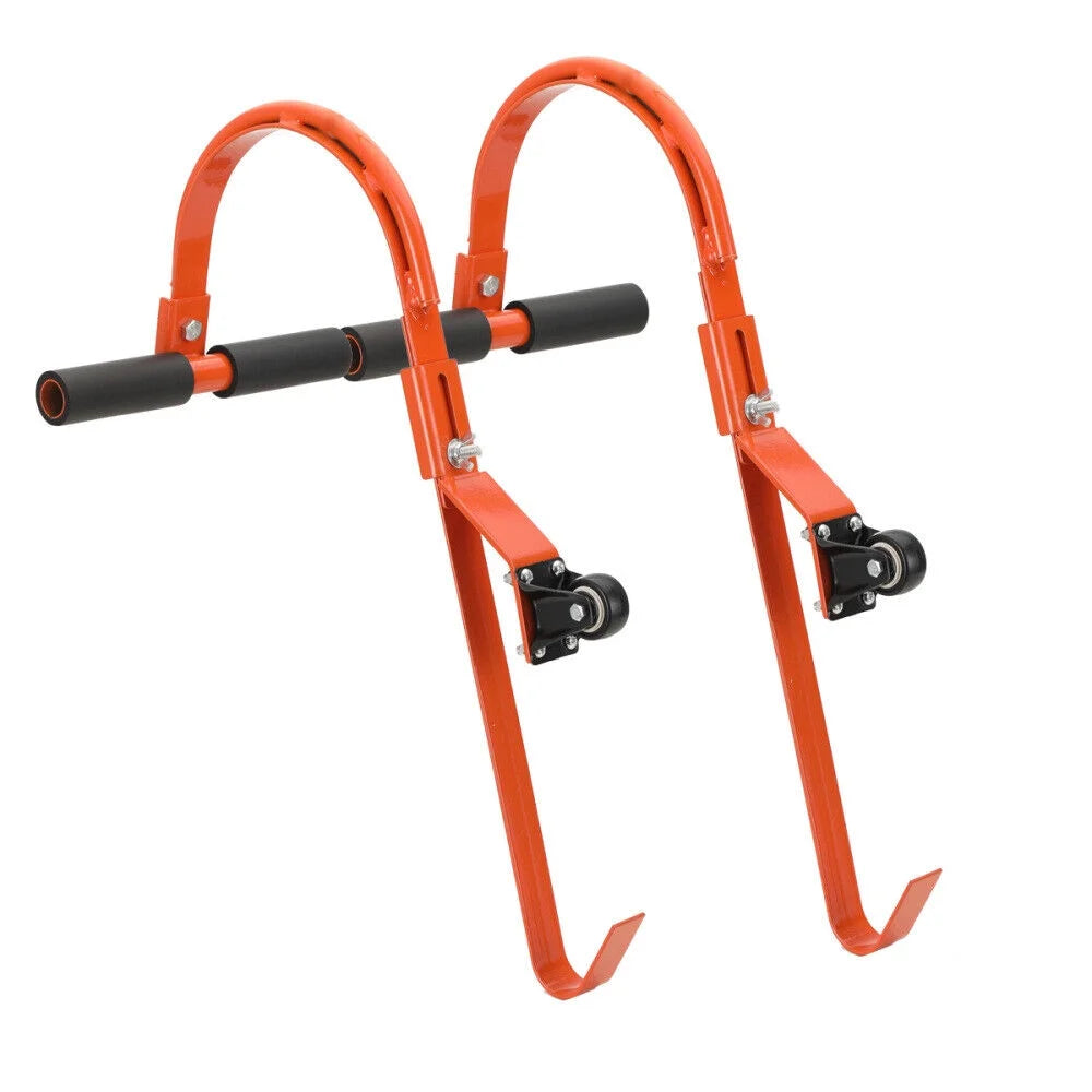 2 Pack Heavy Duty Steel Ladder Roof Hook with Wheel M223