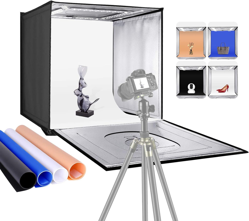 24” × 24” Foldable Tabletop Photo Studio Light Box with 120 LED Lights J743