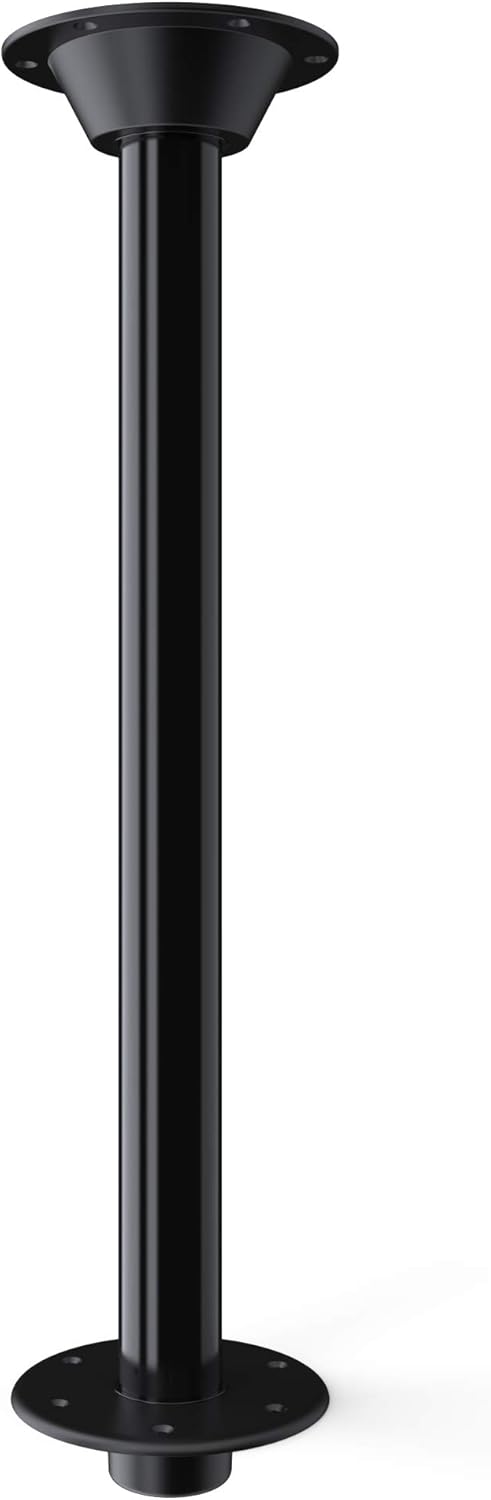 Recessed Mount Table Leg System for RV or Boat, Black w/ Aluminum Floor Base, 29", Pack of 2 Q1306
