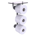 Matte Gray Wall Mount Toilet Paper Holder with Glass Shelf T968340