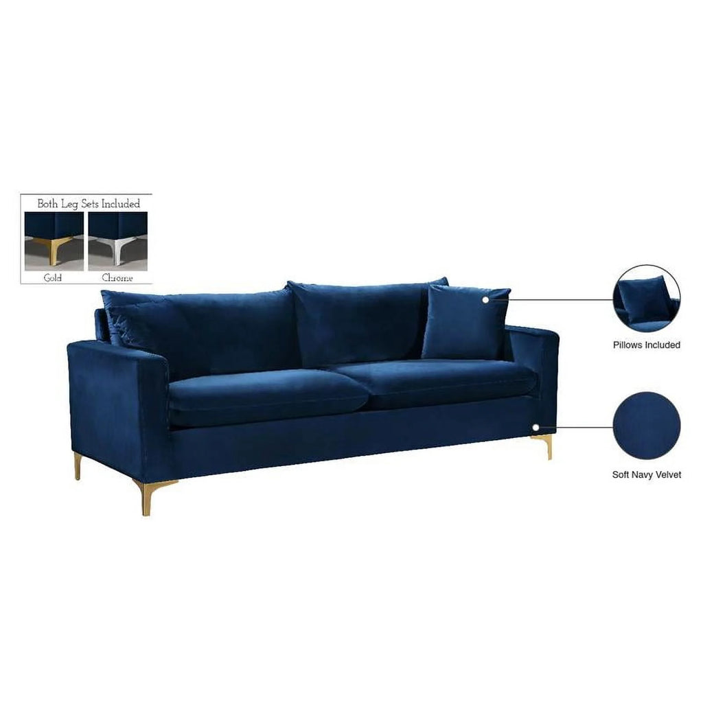 Navy Velvet Sofa A767